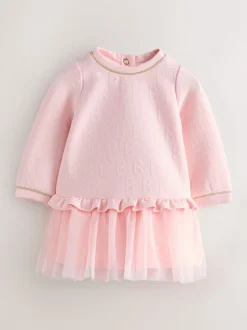 Rose - Robe Baker by Ted Baker jacquard à ourlet en maille gaufrée