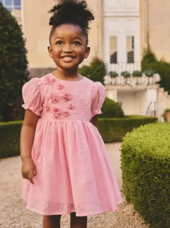 Rose - Robe corsage à fleurs (3mois-8ans)