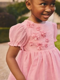 Rose - Robe corsage à fleurs (3mois-8ans)