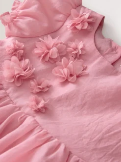 Rose - Robe corsage à fleurs (3mois-8ans)