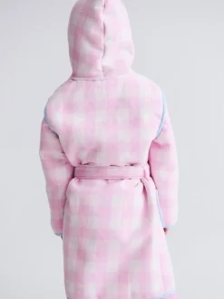 Rose - Robe de chambre à capuche en coton