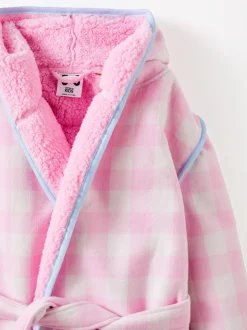 Rose - Robe de chambre à capuche en coton