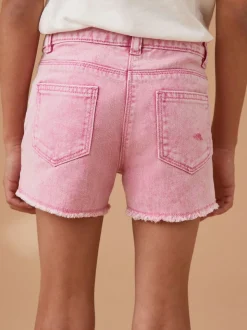 Rose - 100Shorts en coton % Frayed Edge Distressed (3-16yrs)