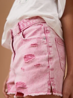 Rose - 100Shorts en coton % Frayed Edge Distressed (3-16yrs)