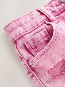 Rose - 100Shorts en coton % Frayed Edge Distressed (3-16yrs)