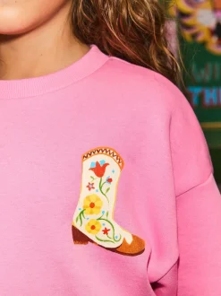 Rose - Sweat-shirt graphique oversize à col rond Eleanor Bowmer