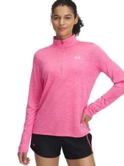 Rose - Sweat-shirt Under Armour Tech Twist 1/2 zippé