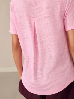 Rose - T-shirt léger à manches courtes Col rond Active