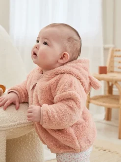 Rose - Veste à capuche bébé en polaire (0mois2ans)