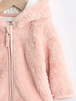 Rose - Veste à capuche bébé en polaire (0mois2ans)