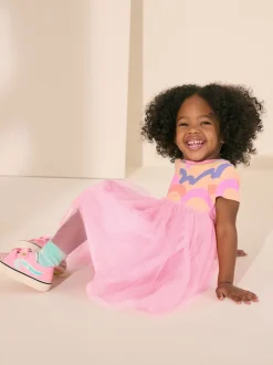 Rose arc-en-ciel - Robe de soirée en maille (3mths-7yrs)