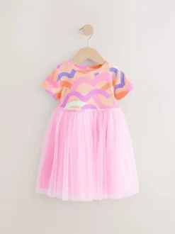 Rose arc-en-ciel - Robe de soirée en maille (3mths-7yrs)