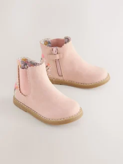 Rose brodé - Chelsea Ankle Boots