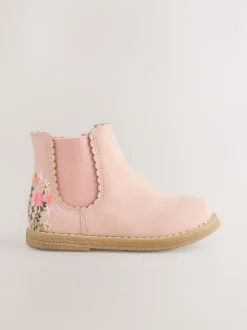 Rose brodé - Chelsea Ankle Boots