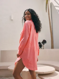 Rose corail - Chemise texturée Cornelli