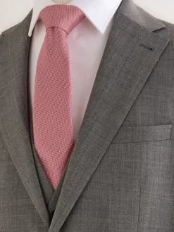 Rose corail - Cravate texturée avec pince à cravate