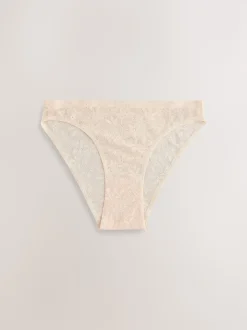 Rose corail - Dentelle sur l’ensemble Pas de VPL Slips 3 Lot