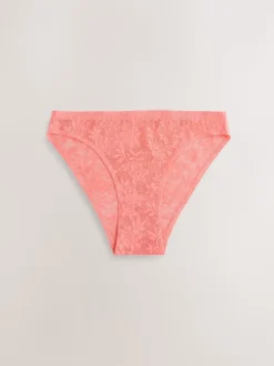 Rose corail - Dentelle sur l’ensemble Pas de VPL Slips 3 Lot