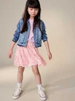 Rose corail - Jupe à paillettes (3-16ans)