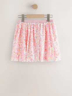 Rose corail - Jupe à paillettes (3-16ans)