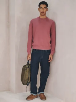 Rose Damas - Sweat-shirt N. Premium en coton riche, coupe décontractée mi-épaisse