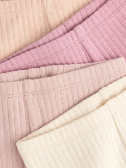 Rose en maille côtelée - Paquet de jambières pour bébé 4 (0mois-2ans)