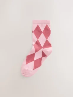 Rose et rouge - Chaussettes de cheville riche en coton 3 Lot