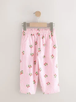 Rose fraise Imprimé - Pantalons à enfiler (3mois-7ans)