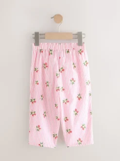 Rose fraise Imprimé - Pantalons à enfiler (3mois-7ans)