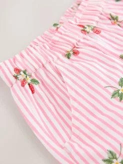 Rose fraise Imprimé - Pantalons à enfiler (3mois-7ans)