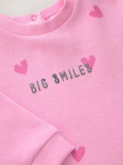 Rose imprimé cœur - Barboteuse bébé en jersey (0mois à3ans)