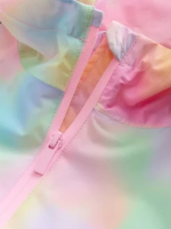 Rose imprimé marbré - Cagoule imprimée imperméable (3-16ans)