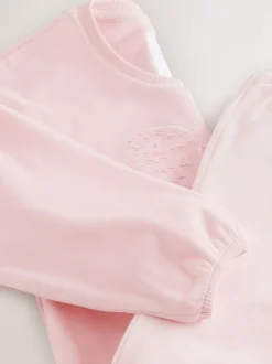 Rose motif cœur à sequins - Pyjama en laine polaire (9mths-16yrs)