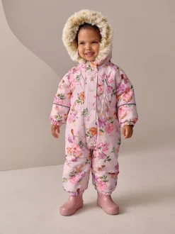 Rose motif fée - Combinaison de neige imperméable imprimée (3mths-7yrs)