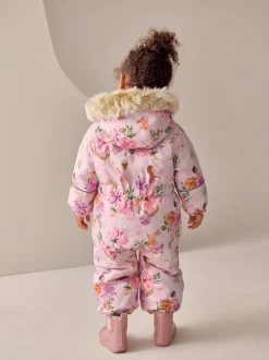 Rose motif fée - Combinaison de neige imperméable imprimée (3mths-7yrs)