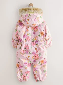 Rose motif fée - Combinaison de neige imperméable imprimée (3mths-7yrs)