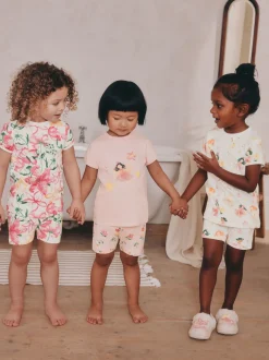 Rose motif fée - Pyjama court 3 Pack (9mois-10ans)