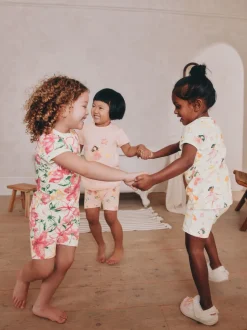 Rose motif fée - Pyjama court 3 Pack (9mois-10ans)