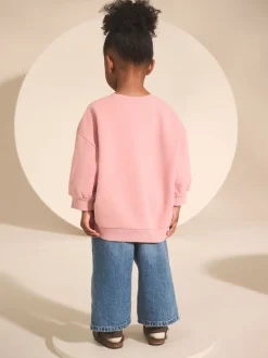 Rose motif fée des personnages - Sweat à col ras du cou (3mths-7yrs)