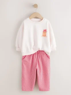 Rose motif gâteau - Ensemble Sweat-shirt et jogging Coupe ballon (3mois -7ans)