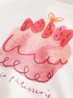Rose motif gâteau - Ensemble Sweat-shirt et jogging Coupe ballon (3mois -7ans)
