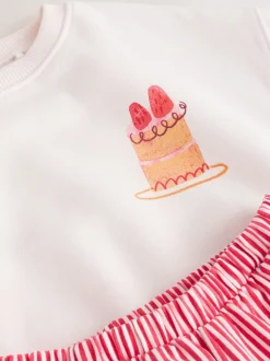 Rose motif gâteau - Ensemble Sweat-shirt et jogging Coupe ballon (3mois -7ans)