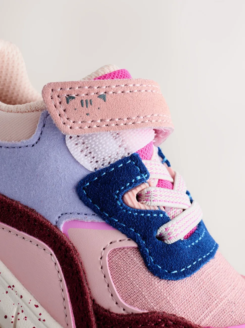 Rose multicolore - Baskets épaisses à lacets élastiques