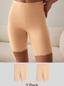 Rose Nude - Short anti-chafe en coton mélangé 2 Pack