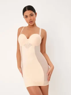Rose Nude - Slip Dentelle DD+ ferme à contrôle du ventre légèrement rembourré