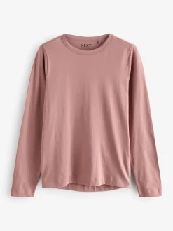 Rose pastel - T-shirt à manches longues de cou d'équipage