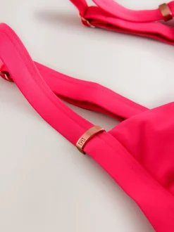 Rose pastèque - Maillot de bain moulant avec contrôle du ventre