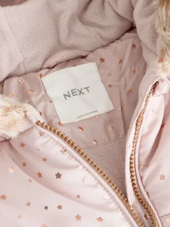 Rose pâle - Combinaison de ski Imprimé Résistant à la douche (3mois-7ans)