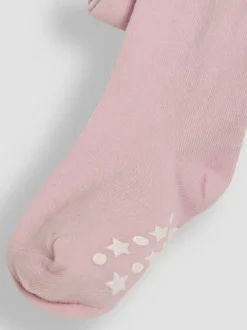 Rose pâle - Jojo Maman Bébé Collants en coton riche