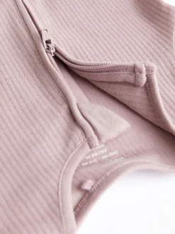 Rose pâle - Lot de 3 barboteuses zippées bidirectionnelles pour bébé (0mois3ans)